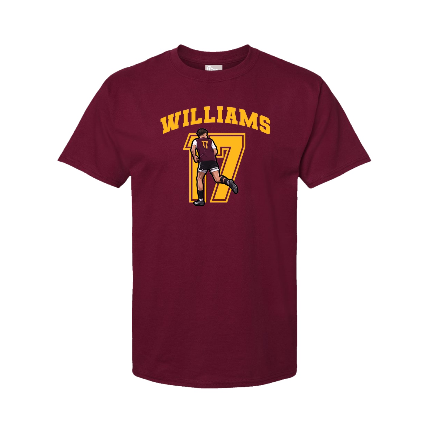 Youth Tee — Number in Cardinal