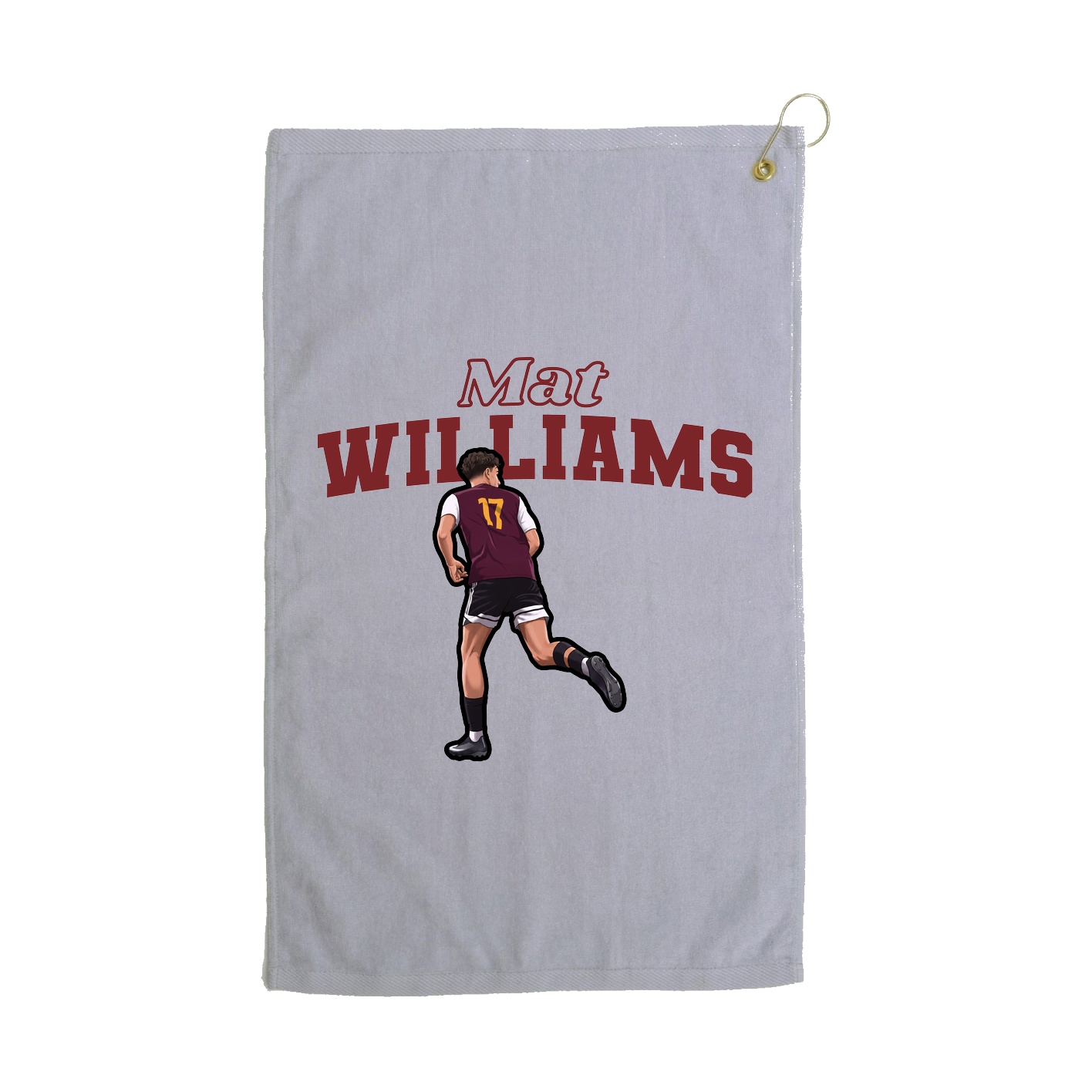 Golf Towel — Name Arch in Grey