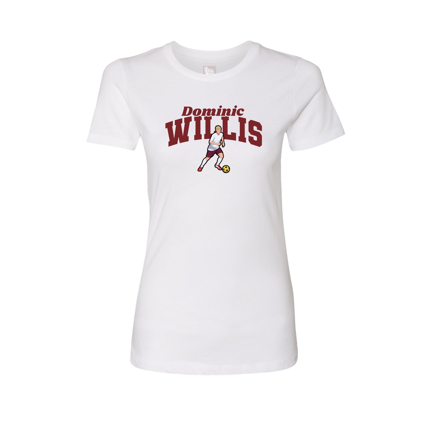 Fitted Women's Tee — Signature Arch in White