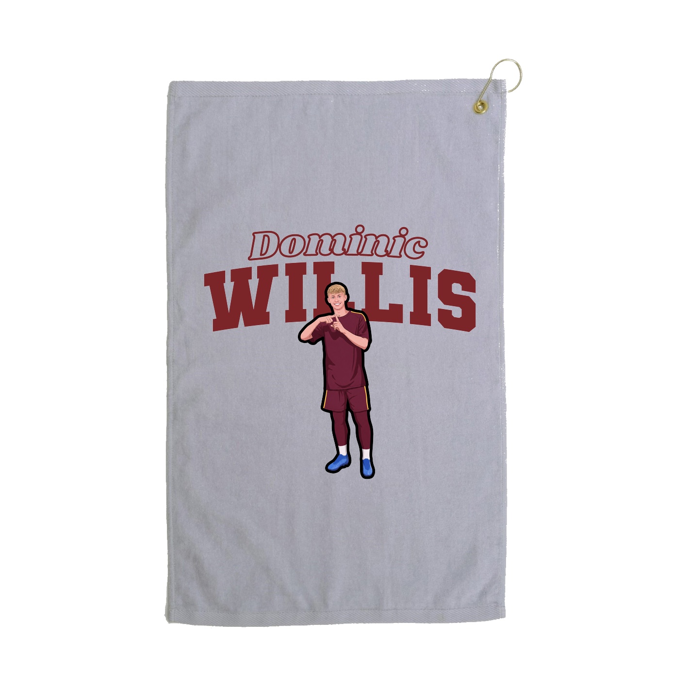 Golf Towel — Name Arch in Grey