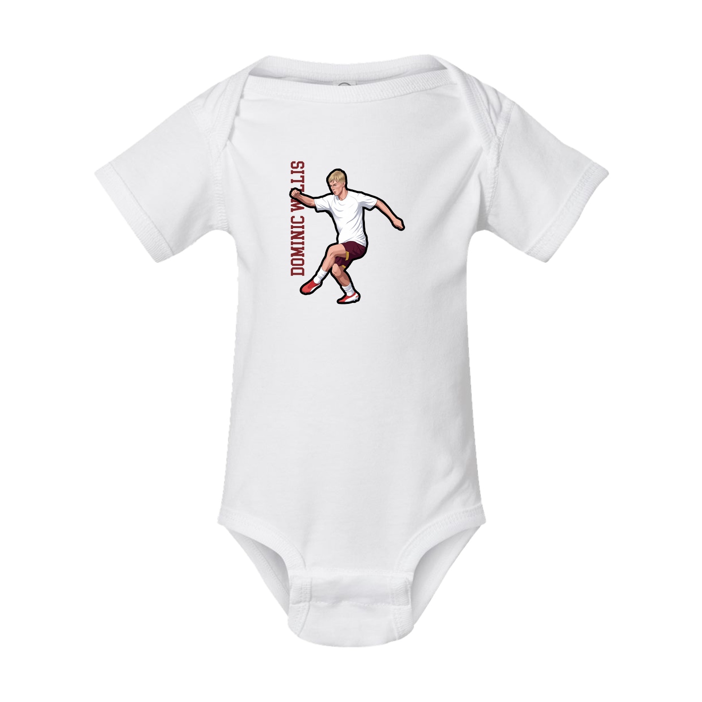Baby Onesie — Name Vertical in White