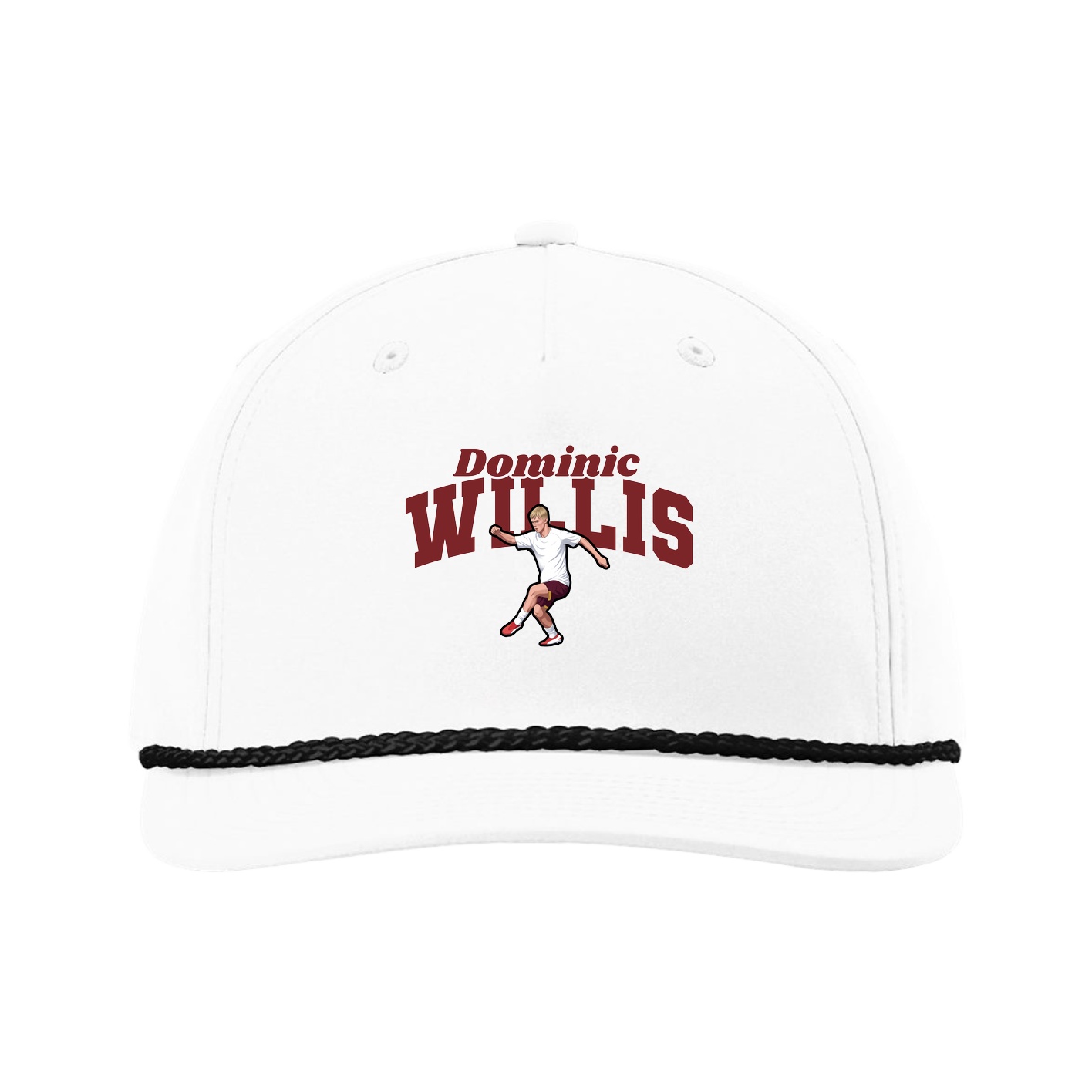 Five-Panel Classic Rope Cap — Signature Arch in White