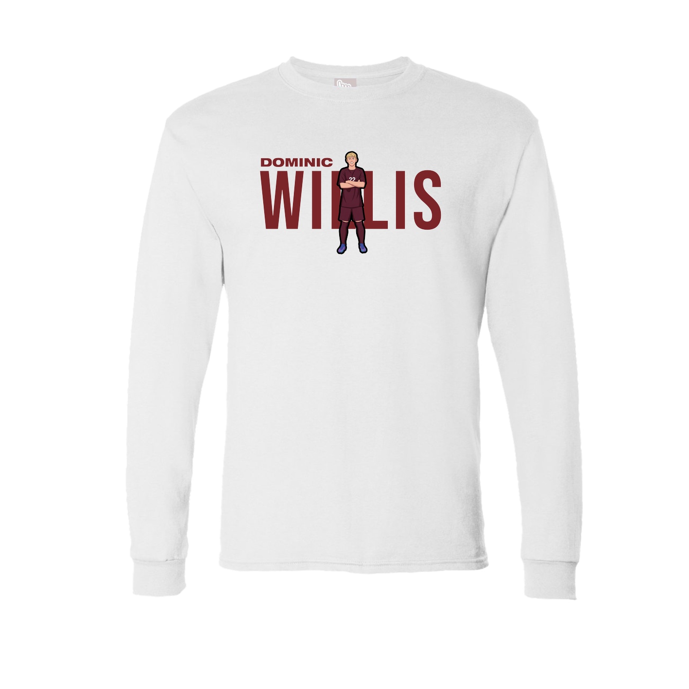 Long Sleeve Tee — Player Name in White