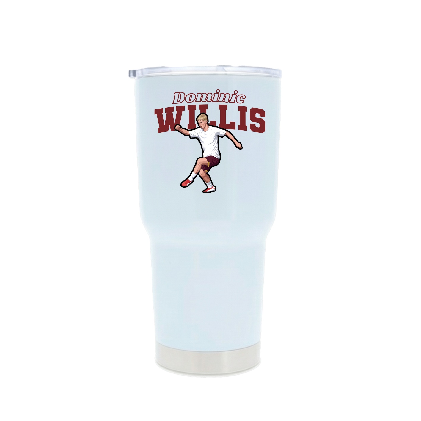 30oz Stainless Steel Tumbler — Name Arch in White