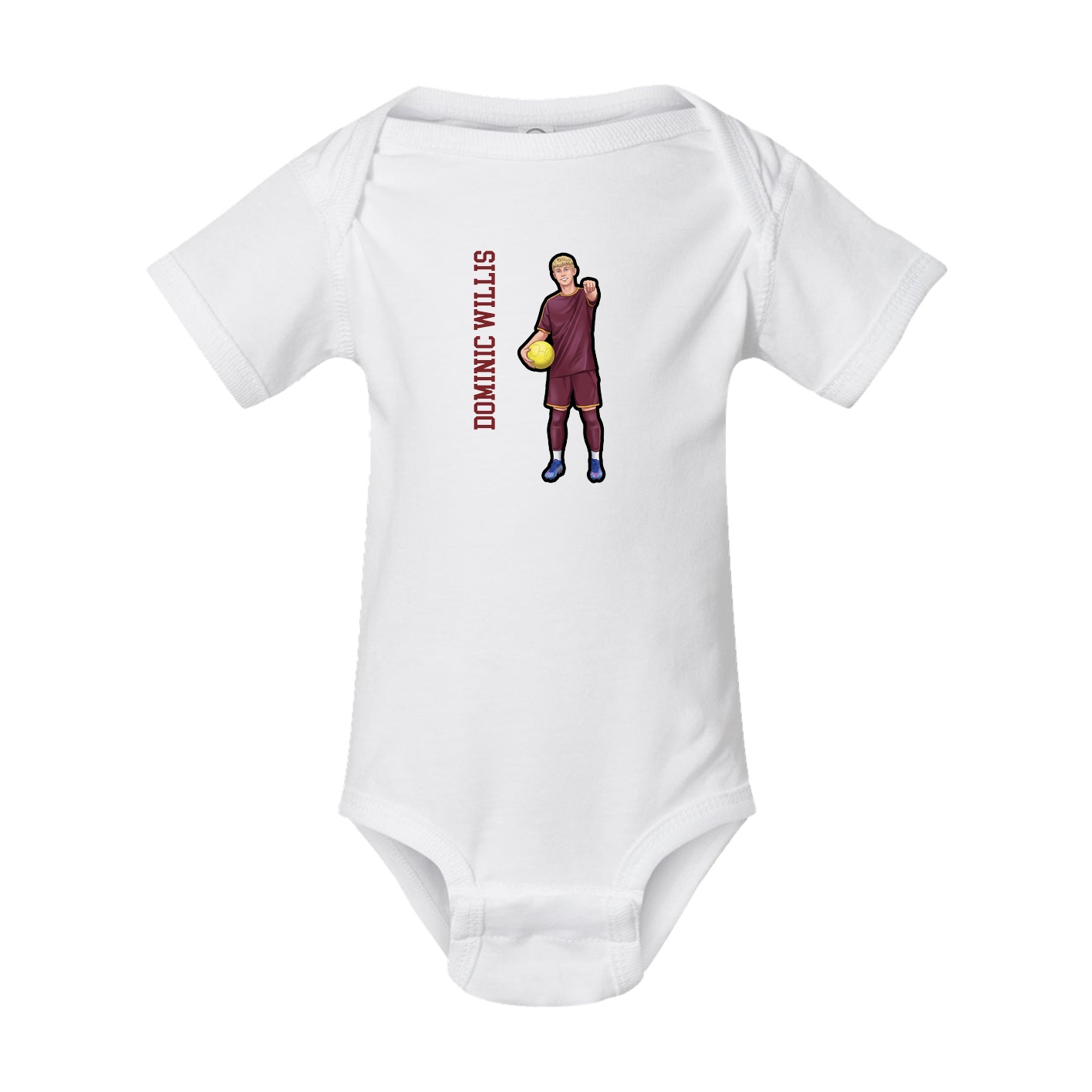 Baby Onesie — Name Vertical in White