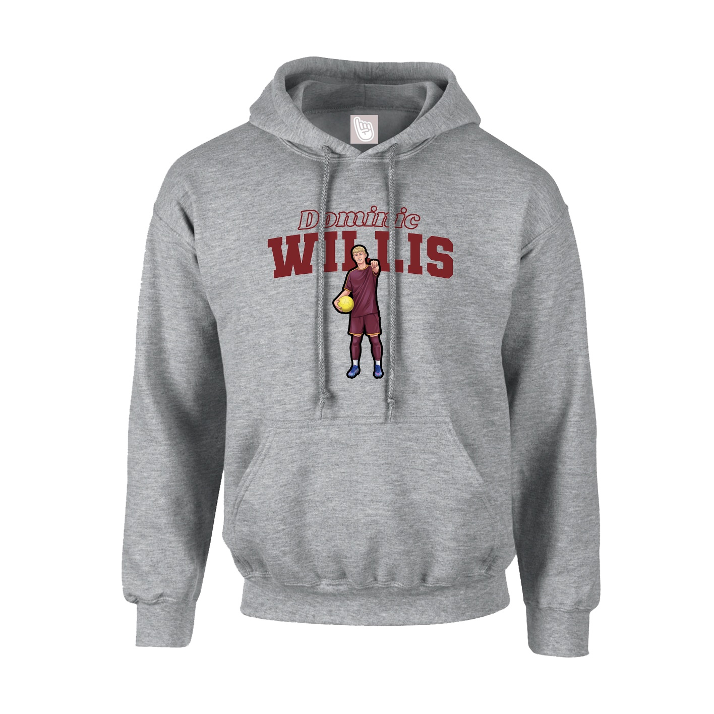 Hoodie — Name Arch in Grey