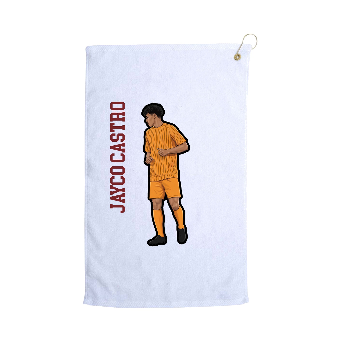 Golf Towel — Name Vertical in White