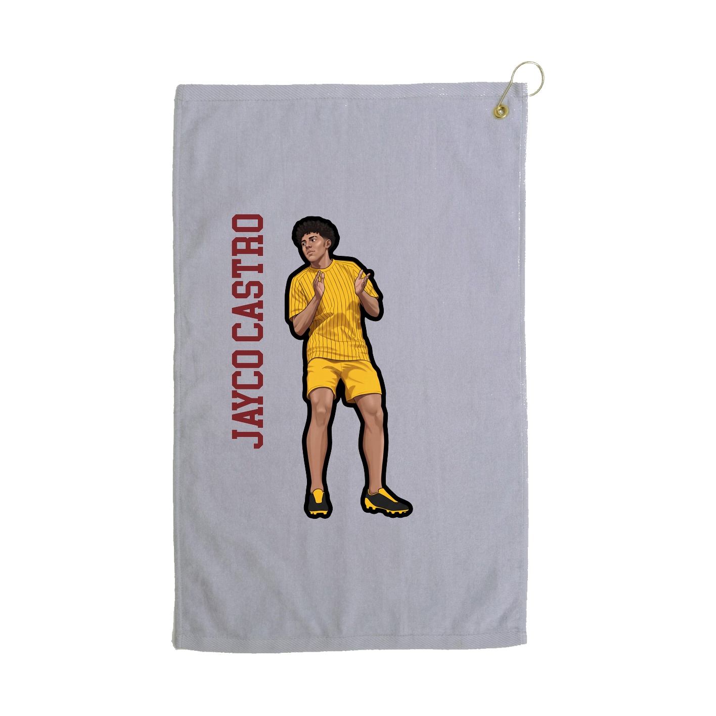 Golf Towel — Name Vertical in Grey