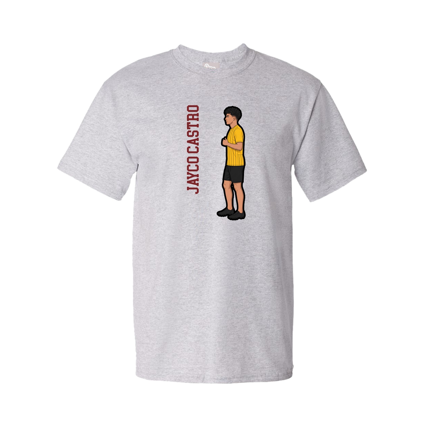 Youth Tee — Name Vertical in Grey