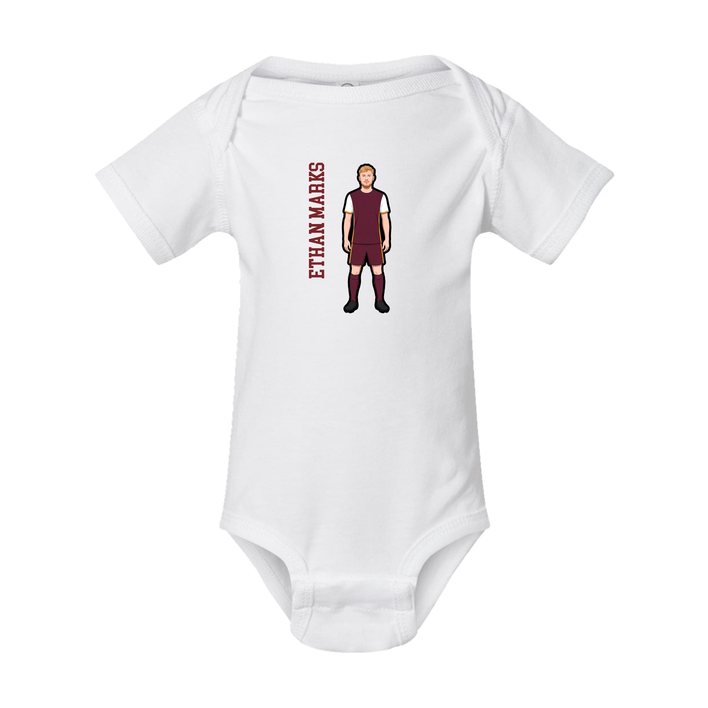 Baby Onesie — Name Vertical in White
