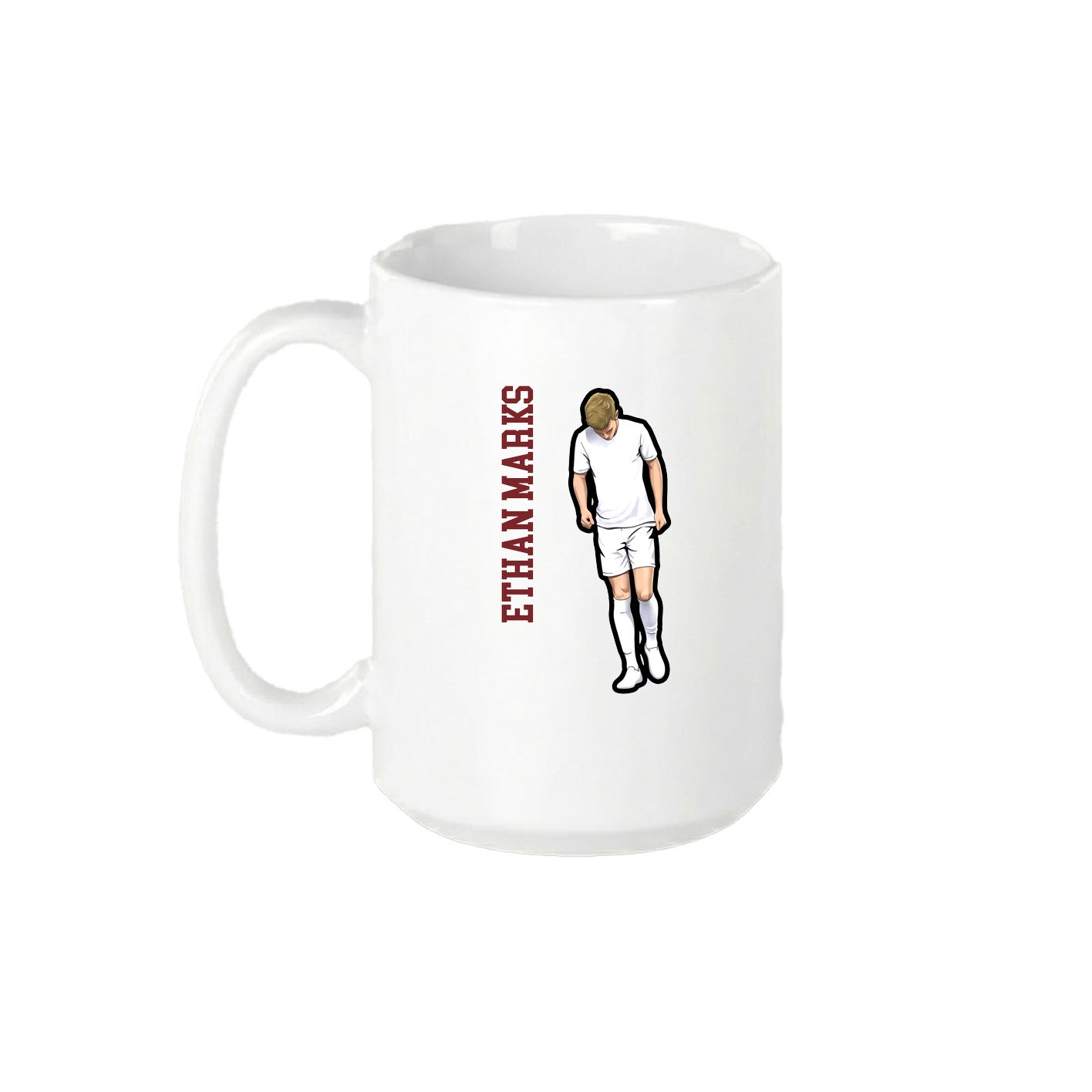 15oz Coffee Mug — Name Vertical in White