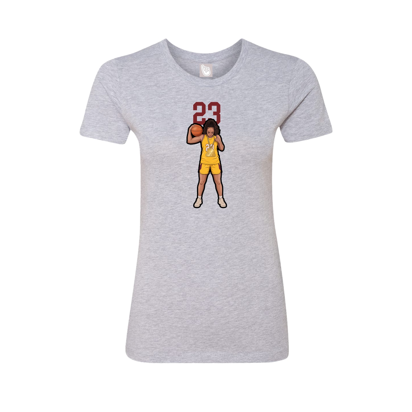 Fitted Women's Tee — Number Top in Grey