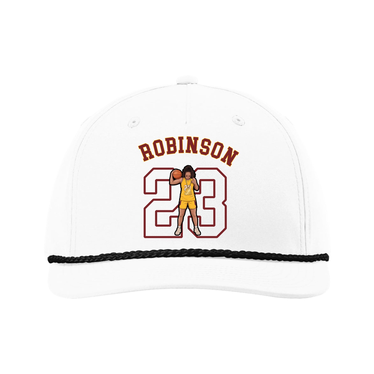 Five-Panel Classic Rope Cap — Shirsey Arch in White