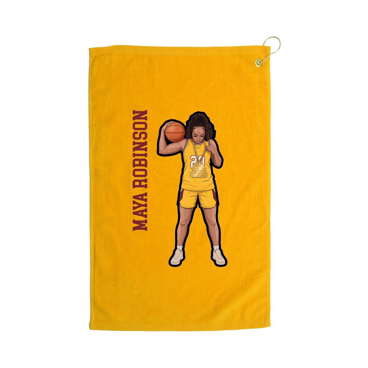 Golf Towel — Name Vertical in Gold