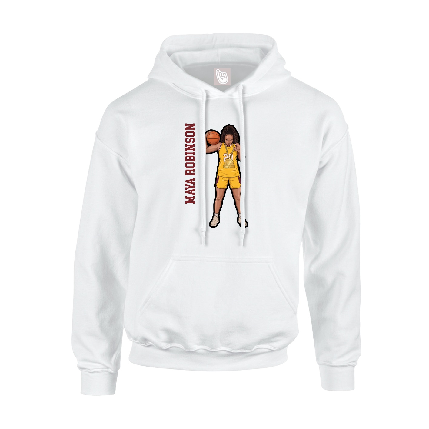 Hoodie — Name Vertical in White