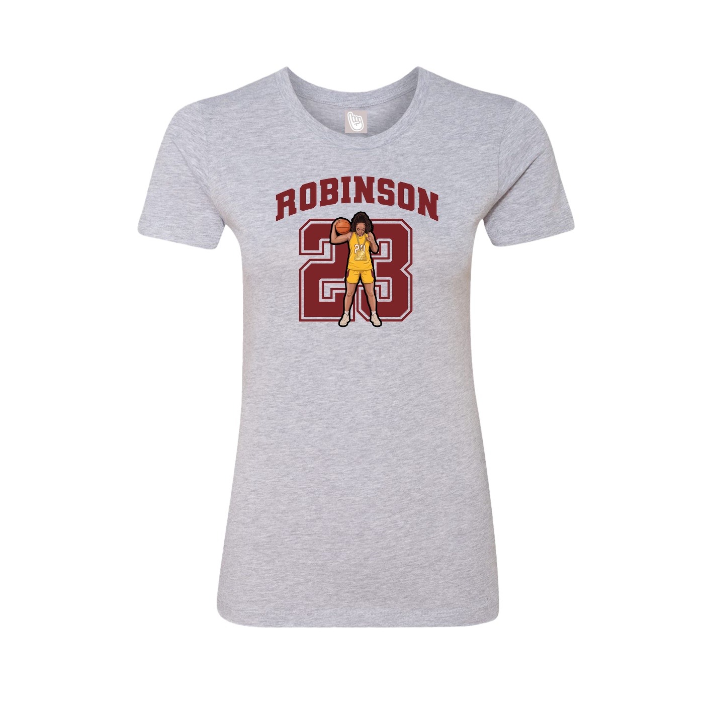 Fitted Women's Tee — Number in Grey
