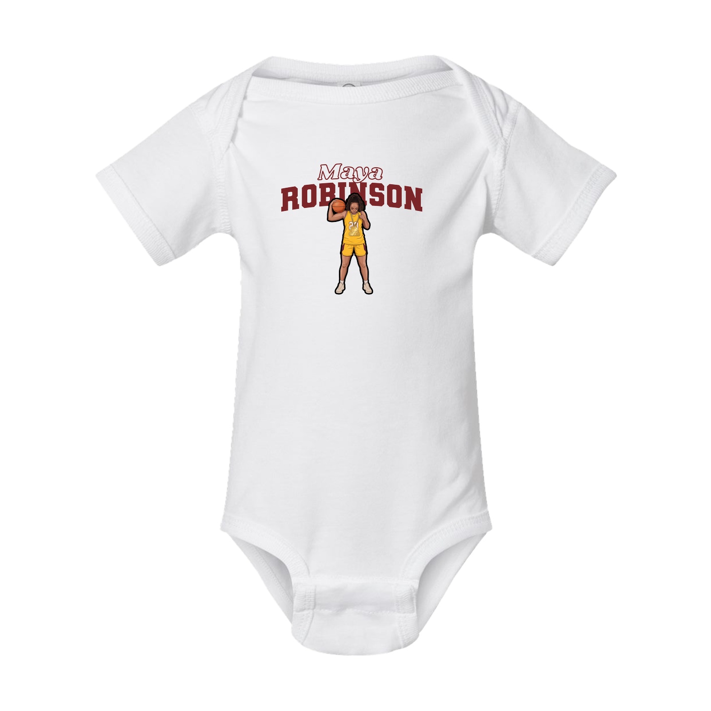 Baby Onesie — Name Arch in White