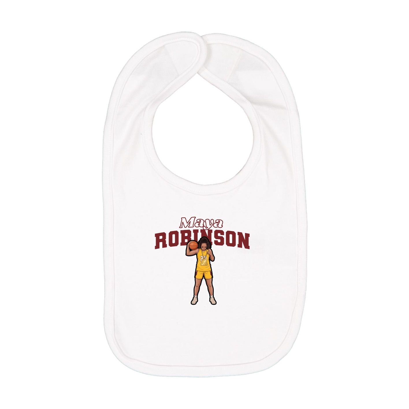 Infant Bib — Name Arch in White