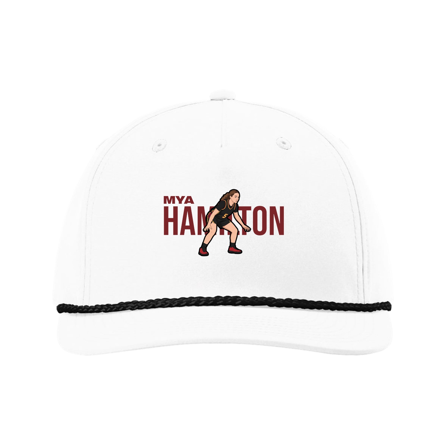 Five-Panel Classic Rope Cap — Player Name in White