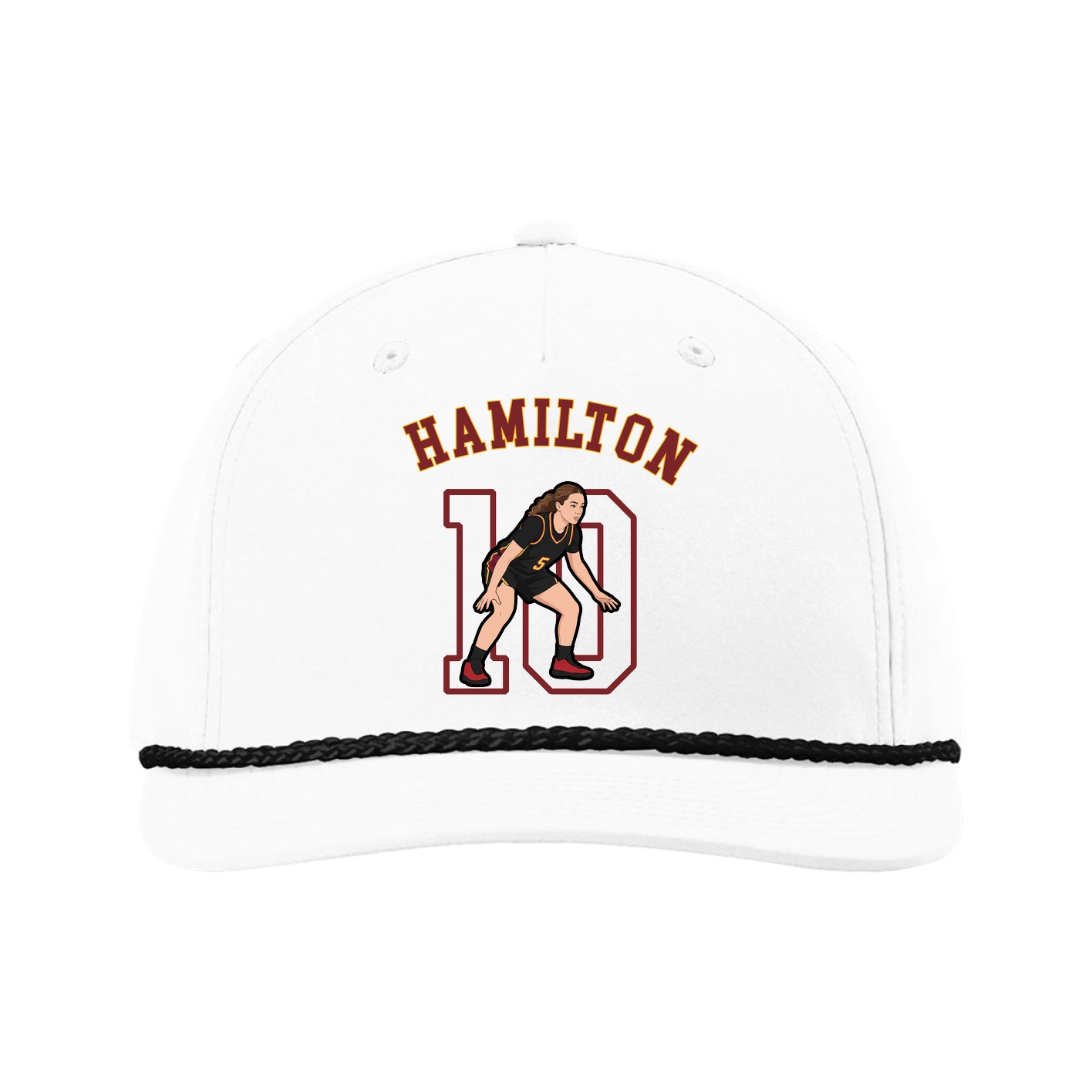 Five-Panel Classic Rope Cap — Shirsey Arch in White