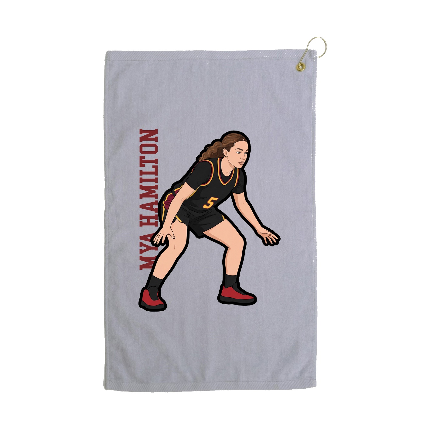 Golf Towel — Name Vertical in Grey