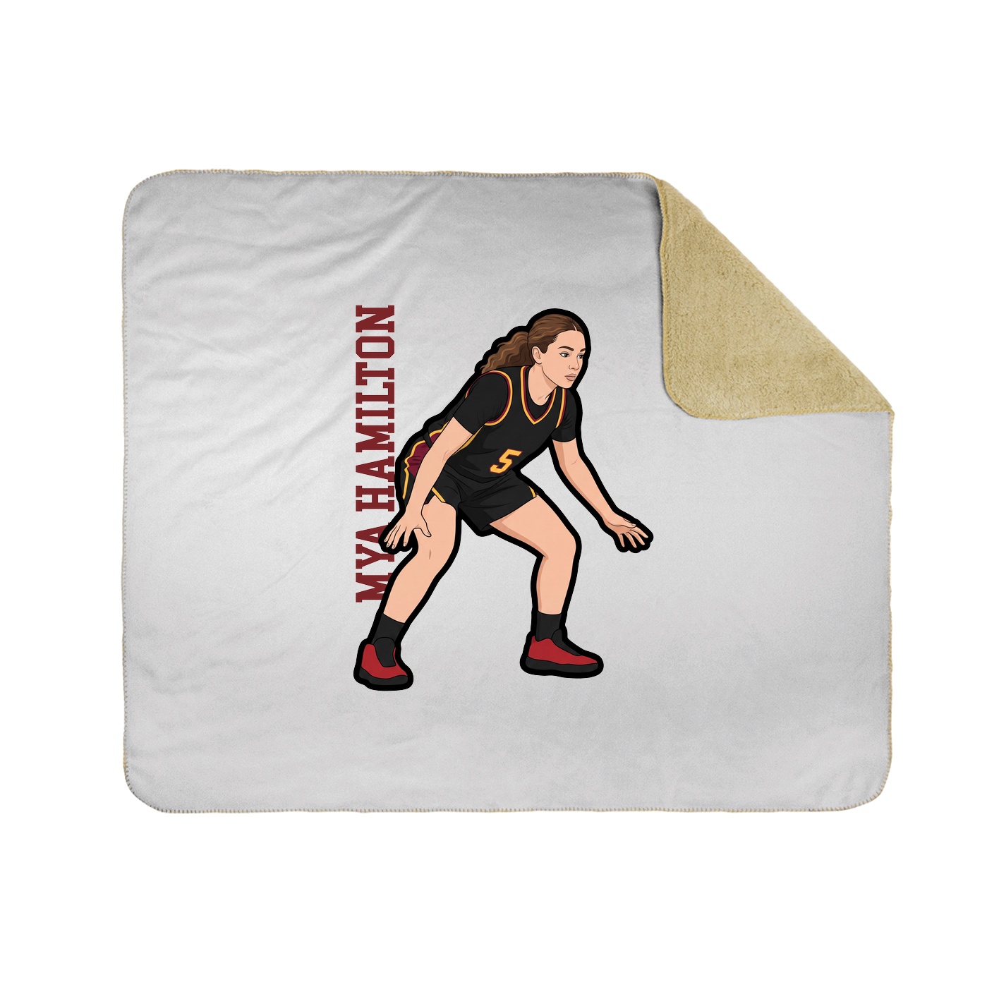 Throw Blanket — Name Vertical in White