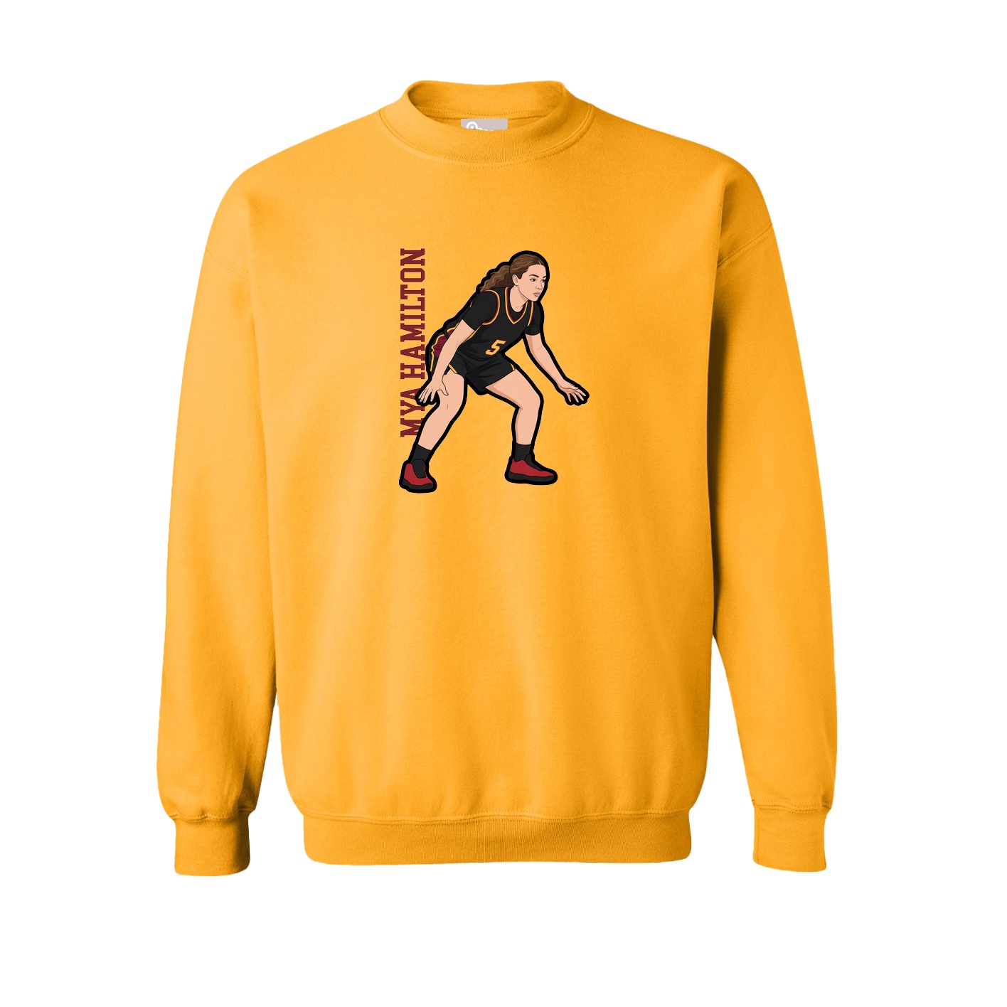 Fleece Crew — Name Vertical in Gold