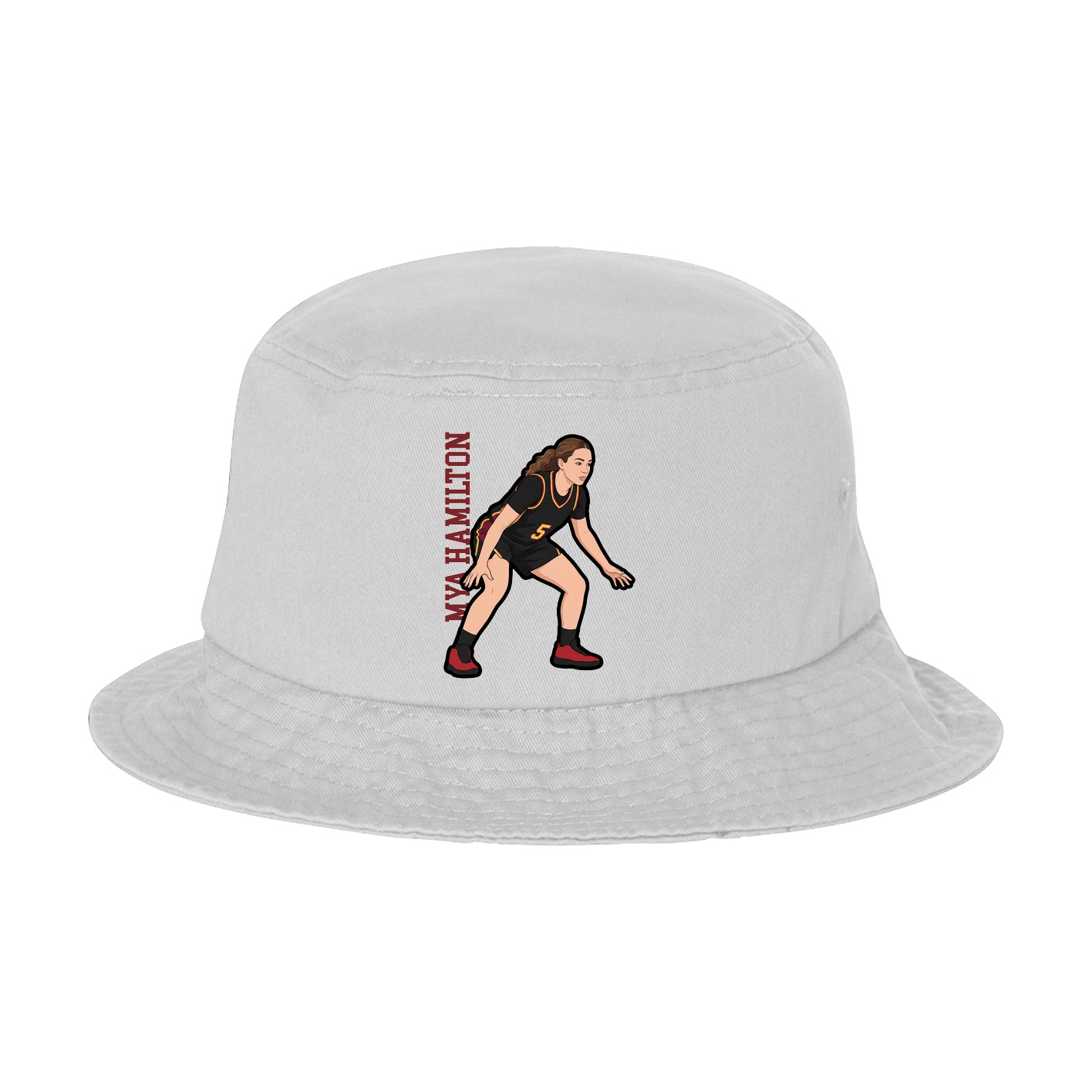 Bucket Cap — Name Vertical in White