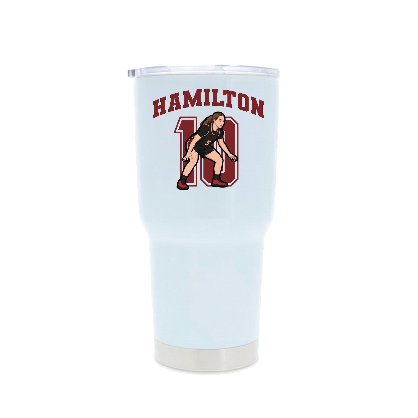 30oz Stainless Steel Tumbler — Number in White