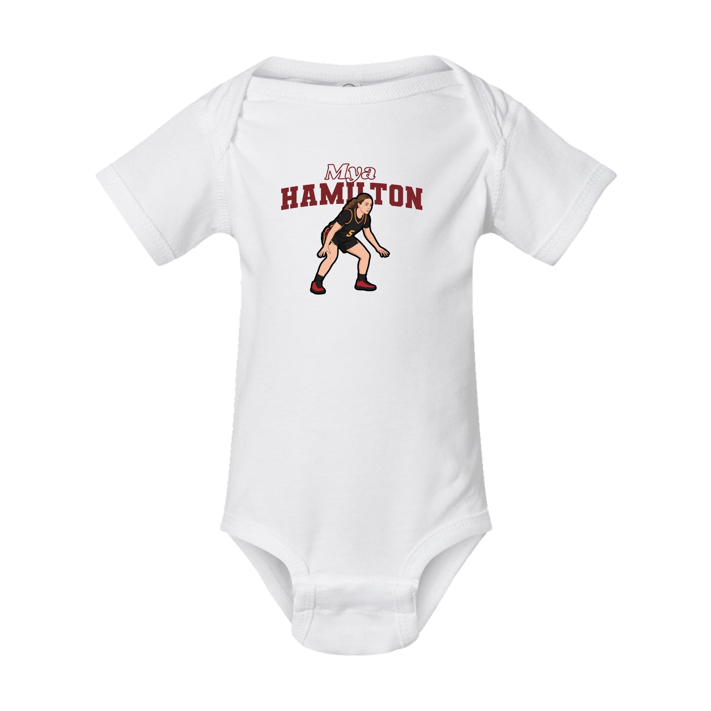 Baby Onesie — Name Arch in White