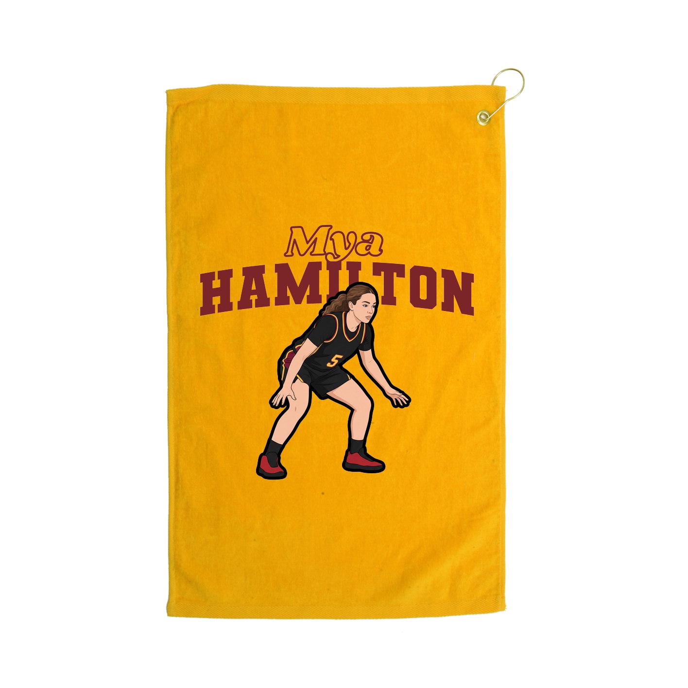 Golf Towel — Name Arch in Gold