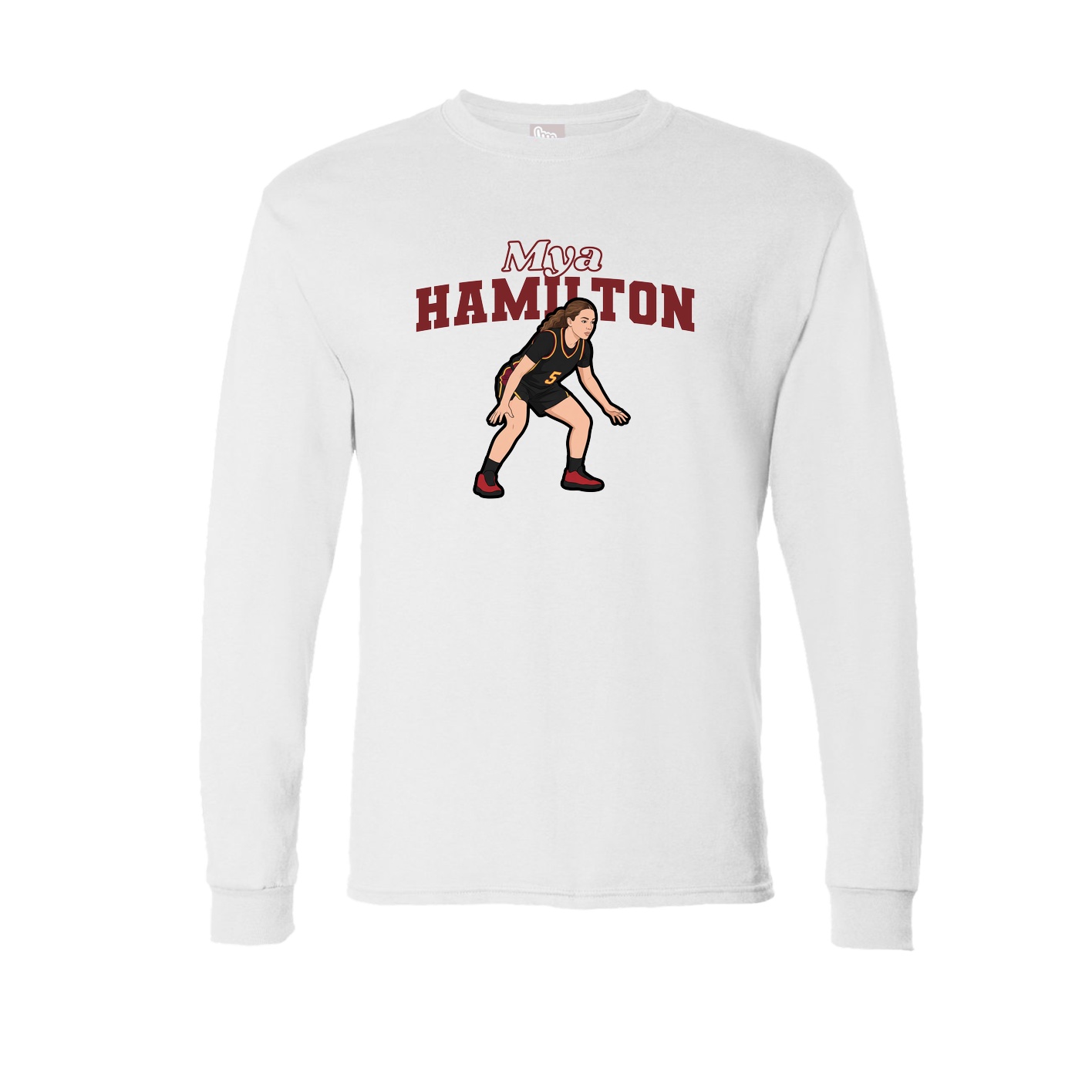 Long Sleeve Tee — Name Arch in White