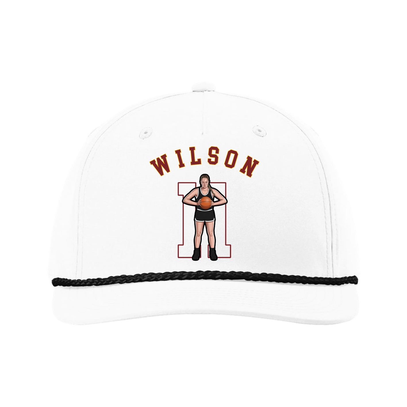 Five-Panel Classic Rope Cap — Shirsey Arch in White
