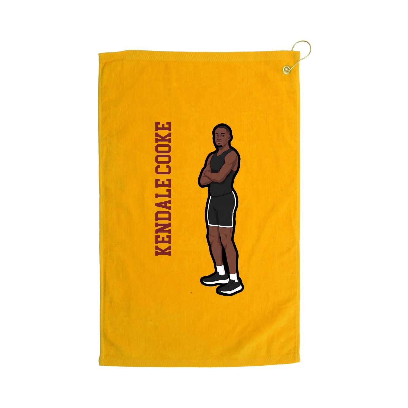 Golf Towel — Name Vertical in Gold