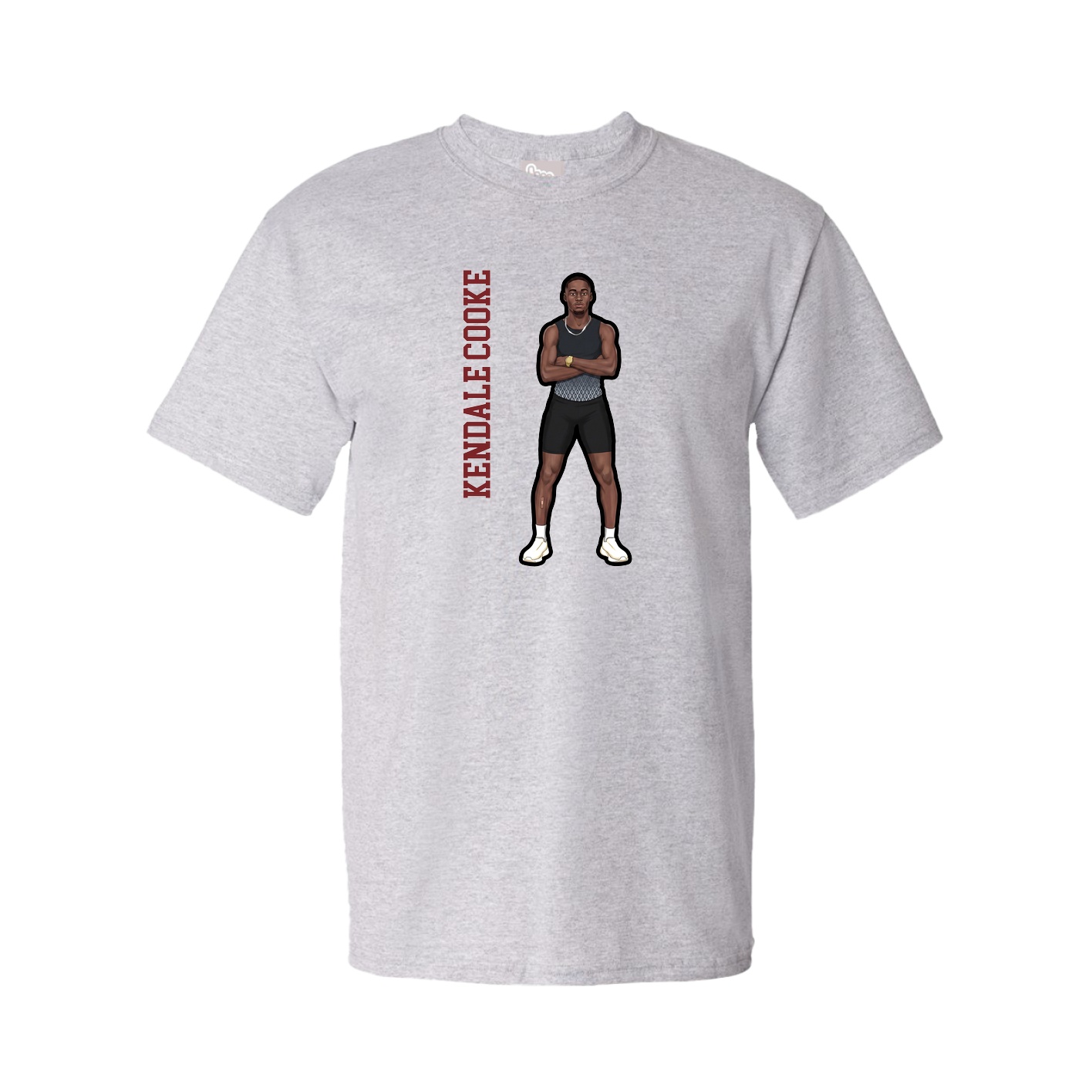 Tee — Name Vertical in Grey