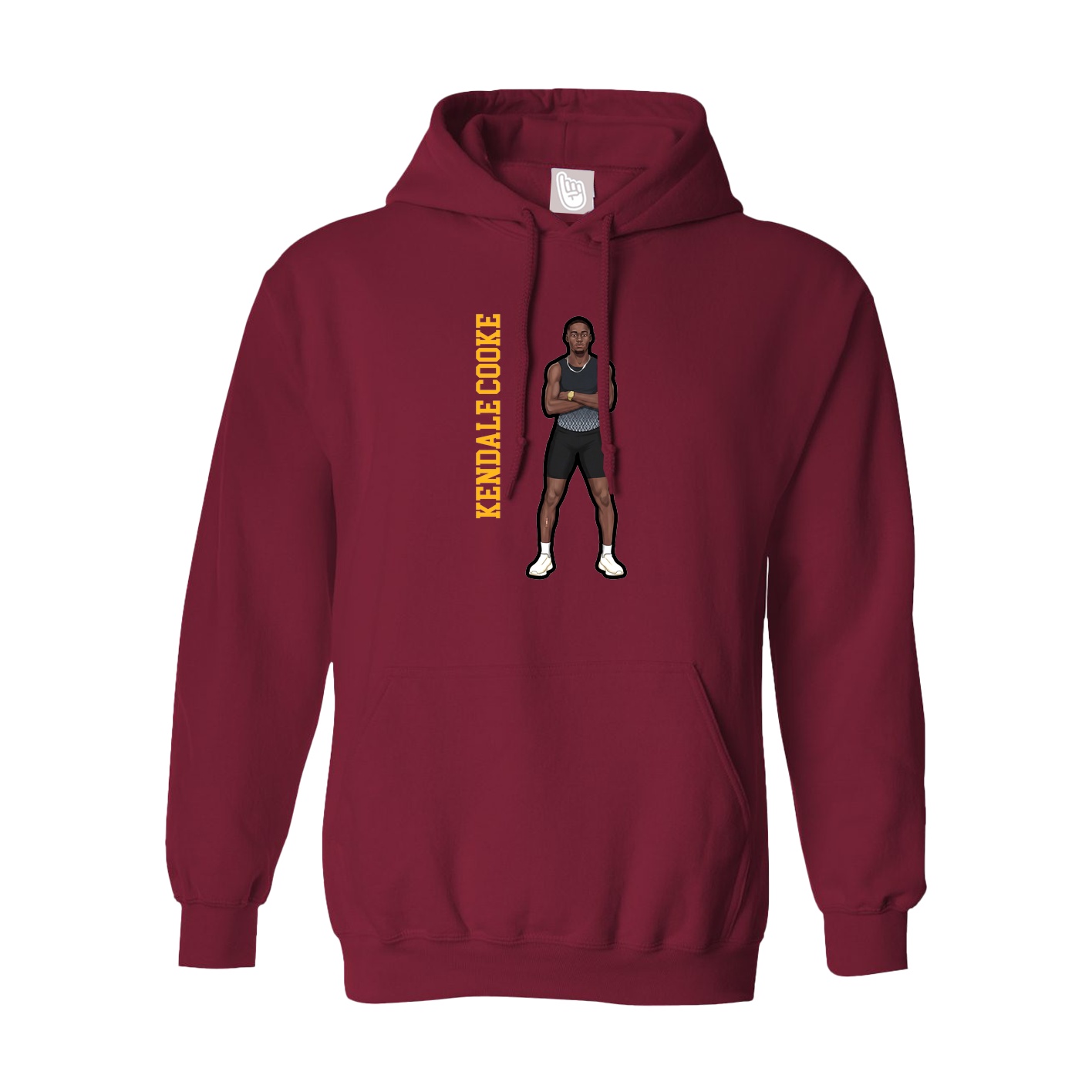 Hoodie — Name Vertical in Cardinal