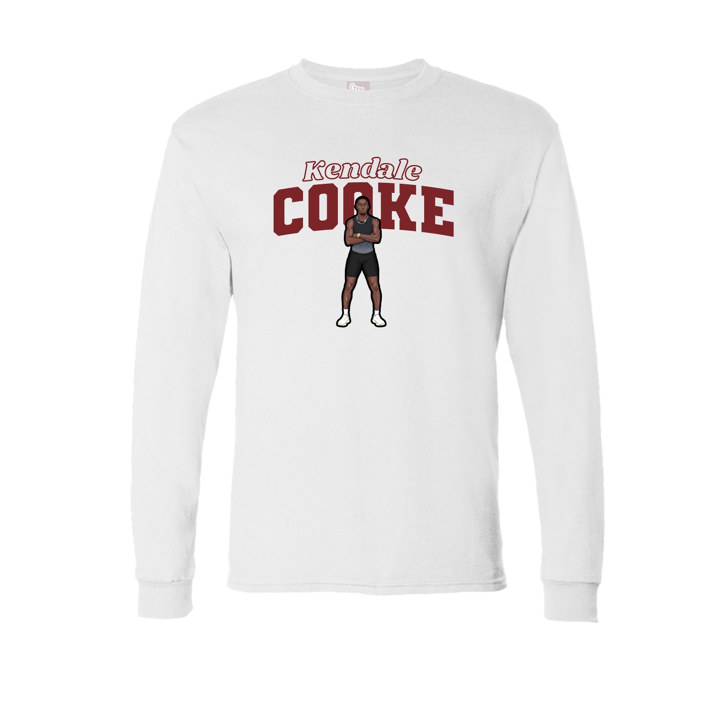 Long Sleeve Tee — Name Arch in White