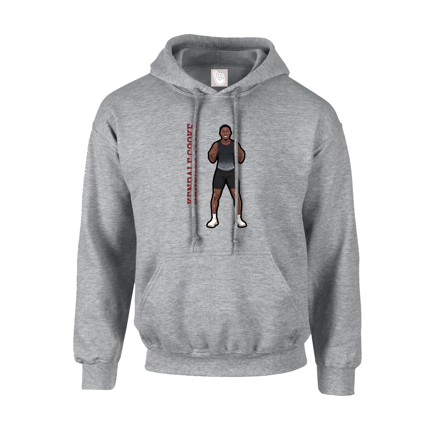 Youth Hoodie — Name Vertical in Grey