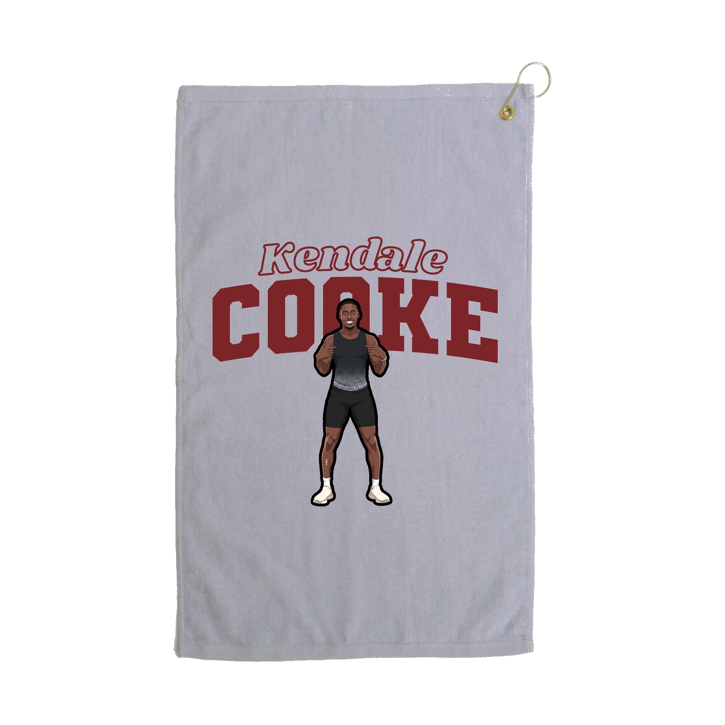 Golf Towel — Name Arch in Grey