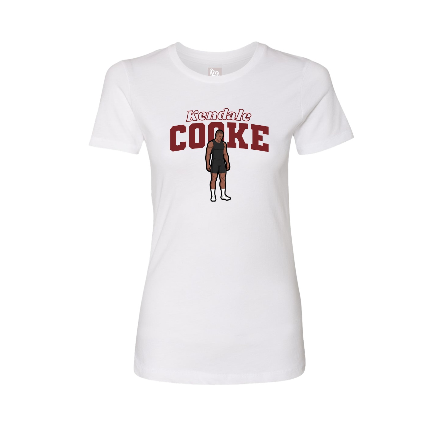 Womens Tee — Name Arch in White