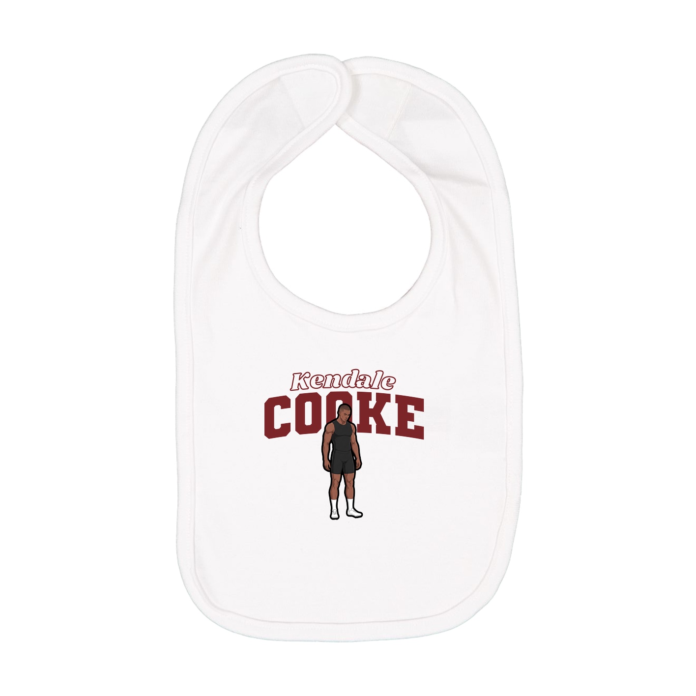 Infant Bib — Name Arch in White