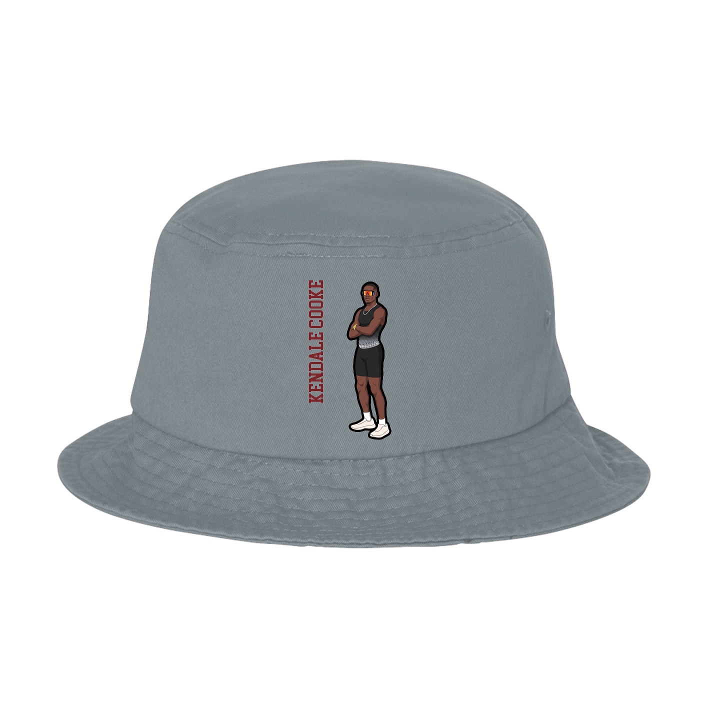 Bucket Cap — Name Vertical in Grey