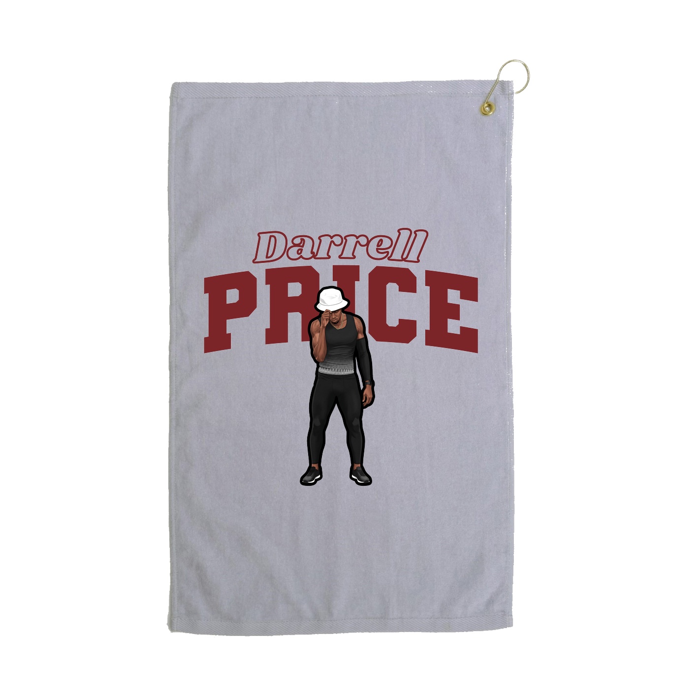 Golf Towel — Name Arch in Grey