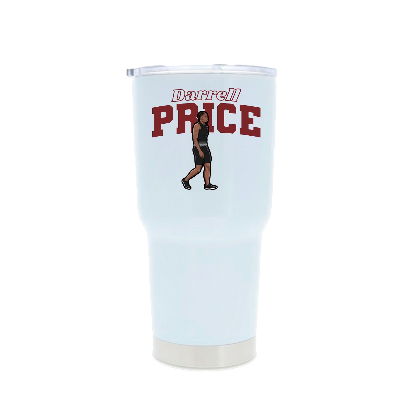 30oz Stainless Steel Tumbler — Name Arch in White