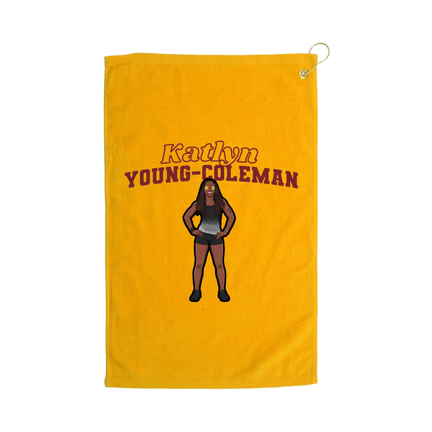 Golf Towel — Name Arch in Gold