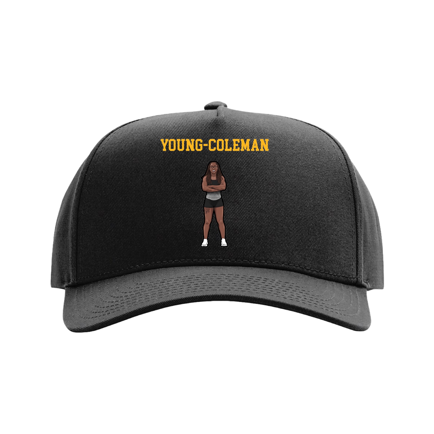 Full Fabric Five-Panel Champ Cap — Shirsey in Black