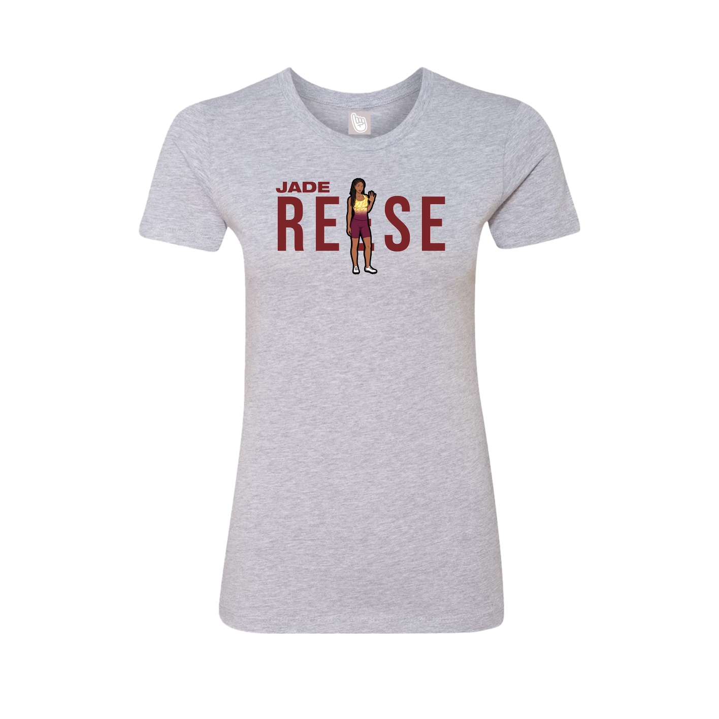 Fitted Women's Tee — Player Name in Grey