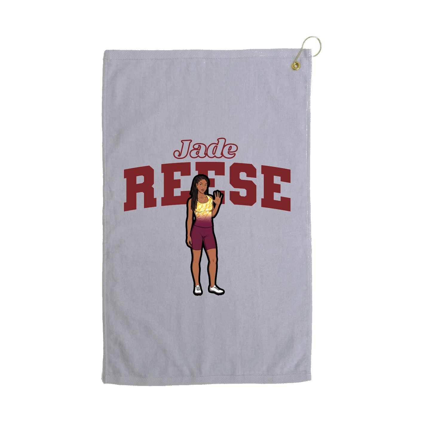 Golf Towel — Name Arch in Grey