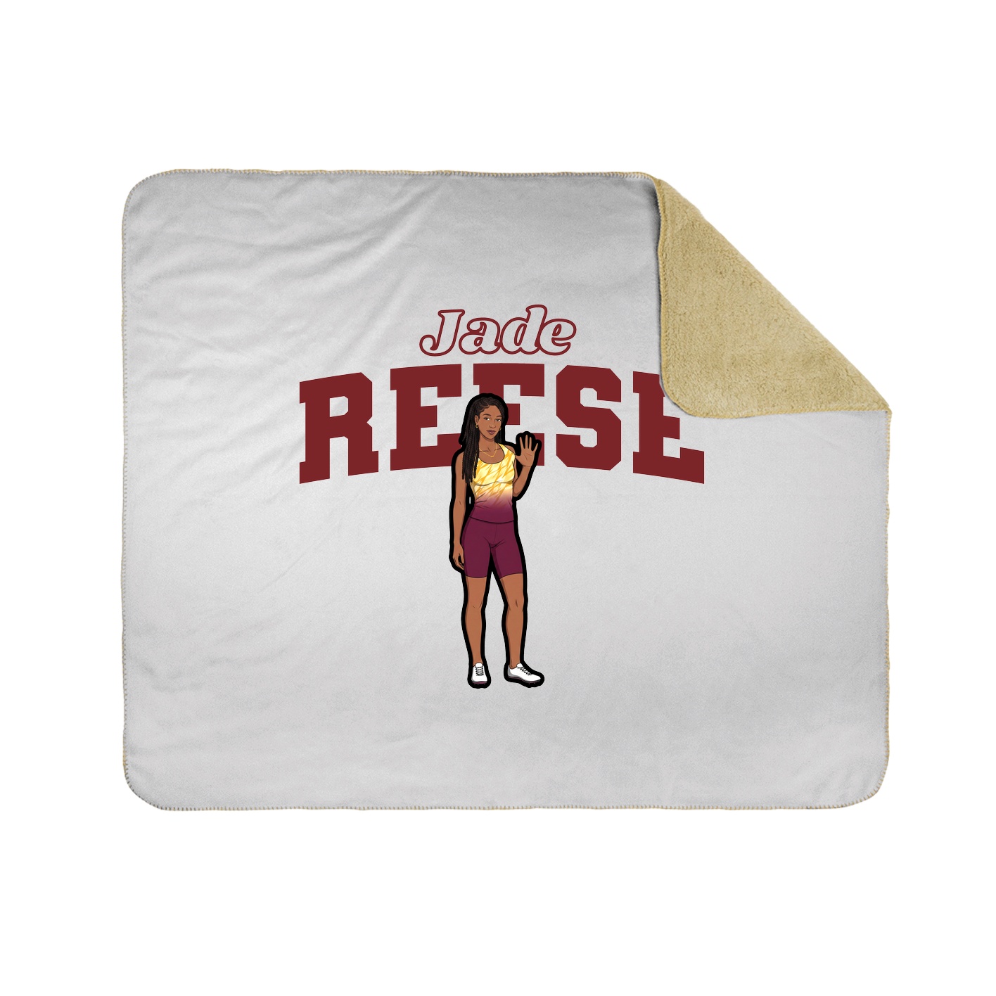 Throw Blanket — Name Arch in White