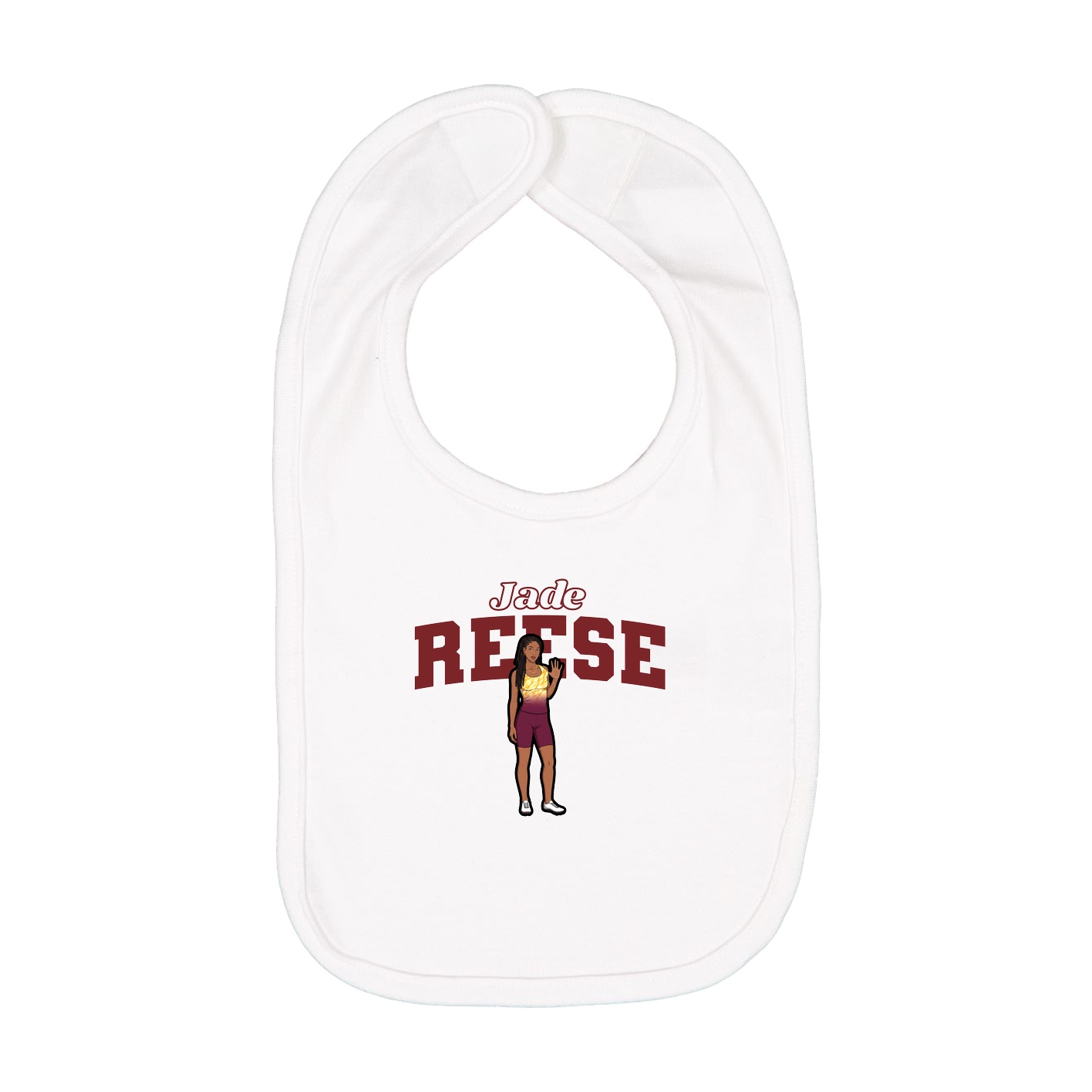 Infant Bib — Name Arch in White